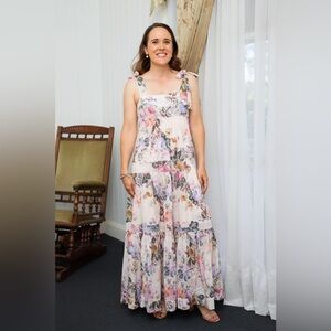 NWT ZIMMERMAN BRIGHTON TIE SHOULDER MAXI DRESS